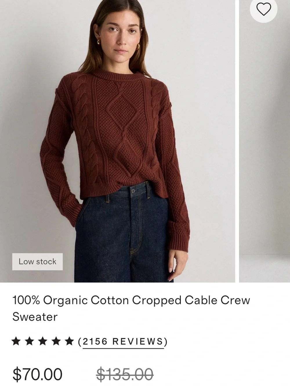 🤎 quince cable knit autumn sweater